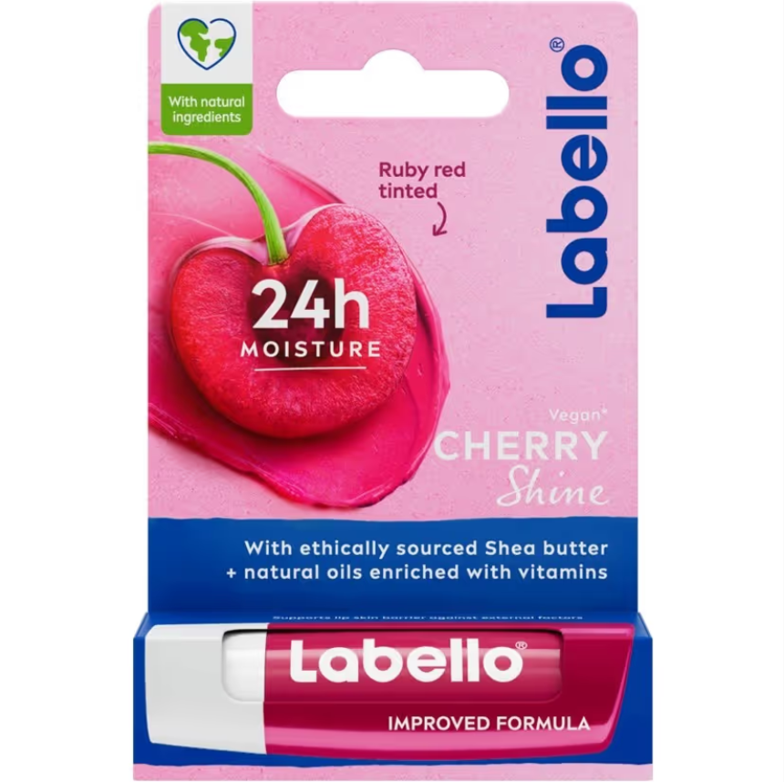 بالم مرطوب کننده لب لابلو طعم گیلاس Labello Cherry Shine حجم 5.5 میلی لیتر